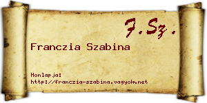 Franczia Szabina névjegykártya